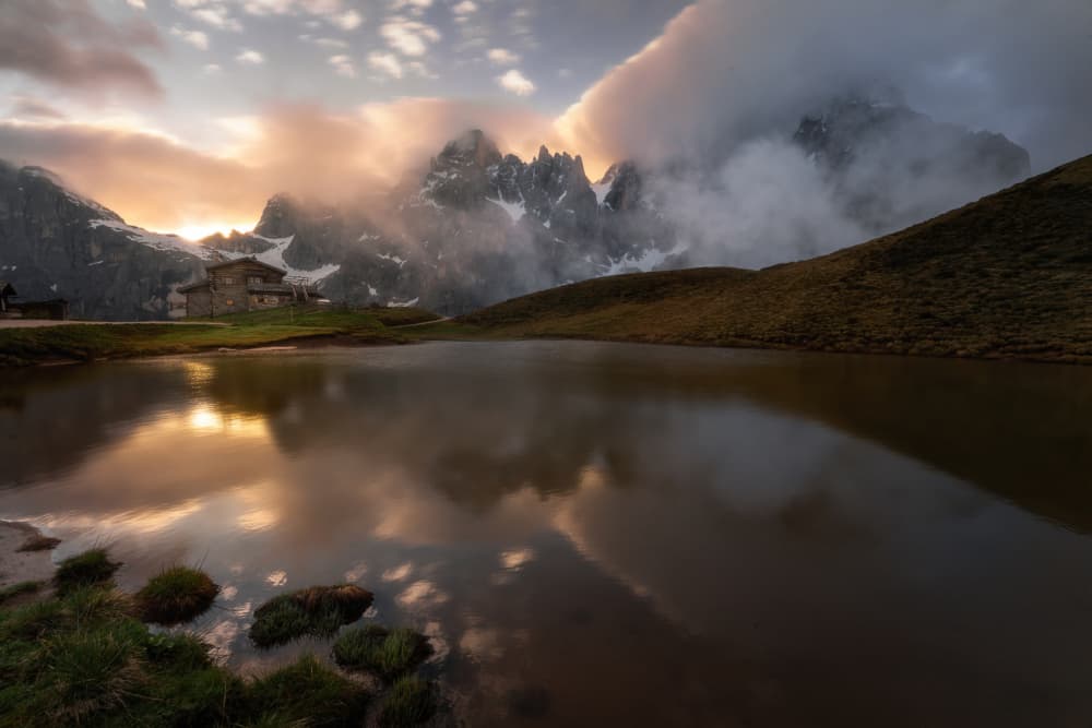 Golden Mountain Reflections by Yongnan Li (李永男) — canvas wall art