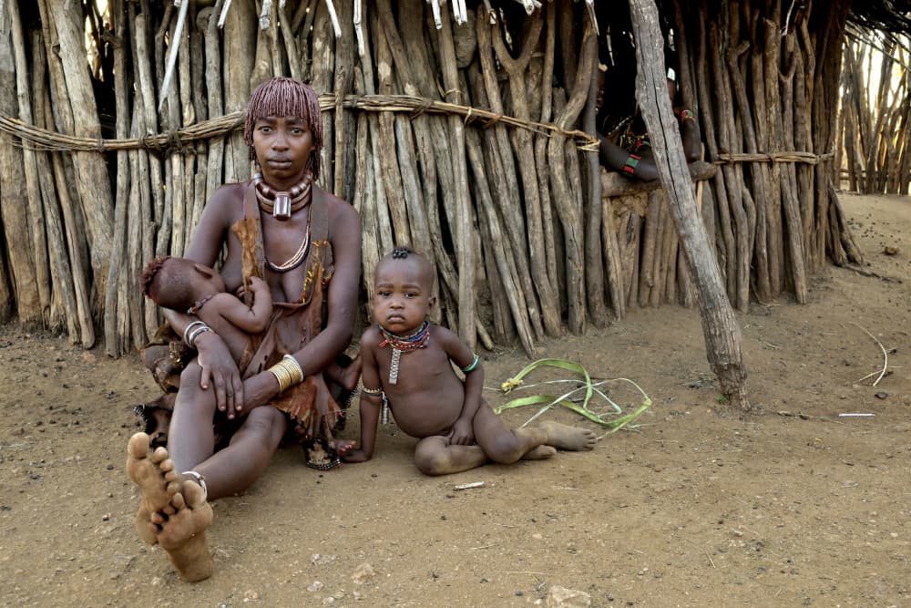 African Mother and Children by Giuseppe DAmico — canvas wall art