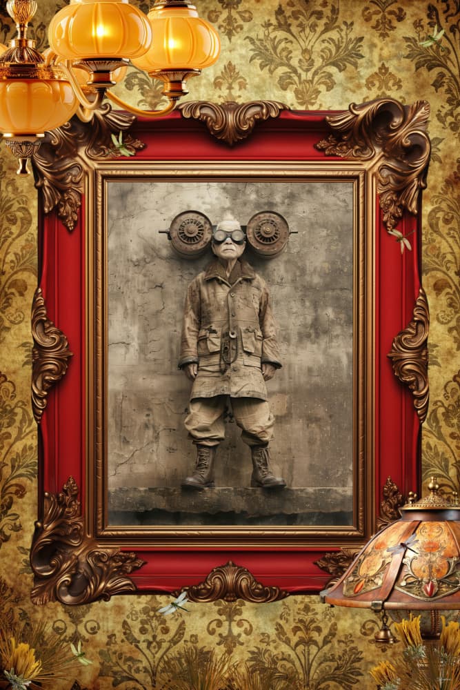 Vintage Steampunk Portrait by Sue Skellern — canvas wall art