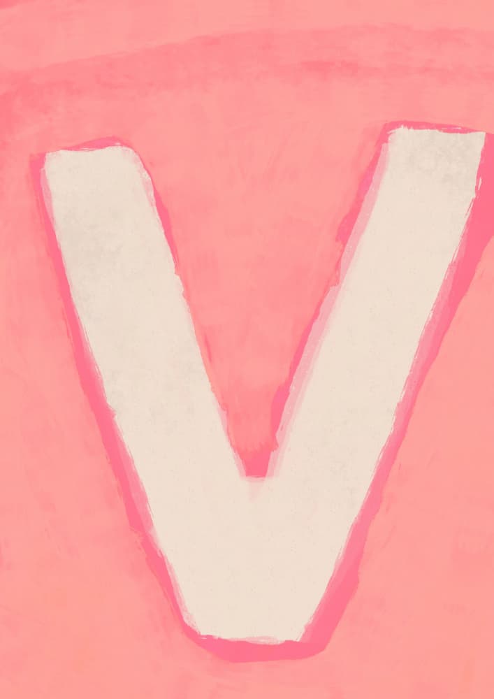 V(pink) by Treechild — canvas wall art