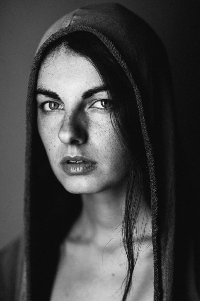 Intense Hooded Gaze by Artem Vasilenko — canvas wall art
