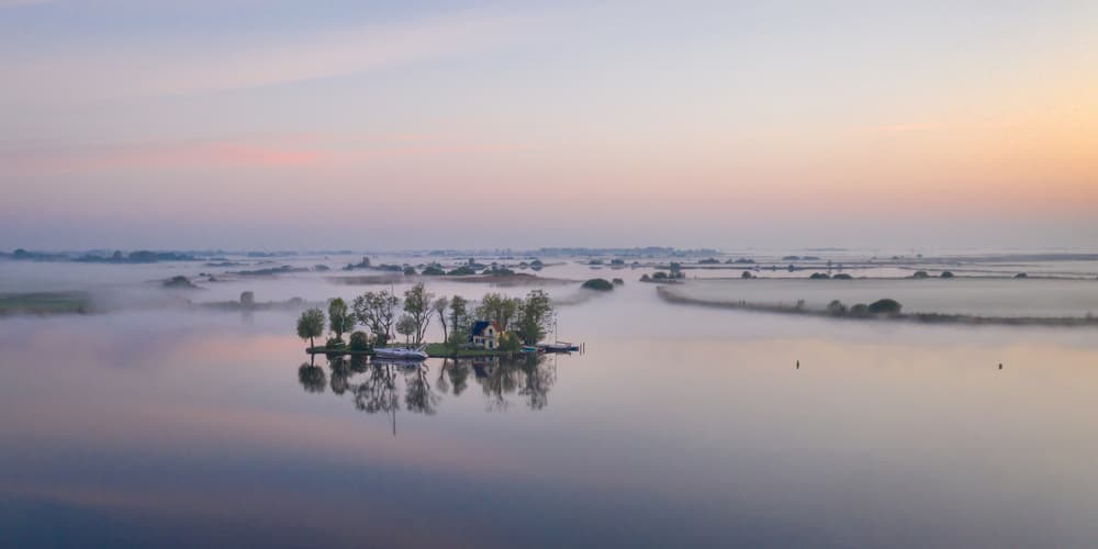 Misty Island Morning by Piet Haaksma — canvas wall art