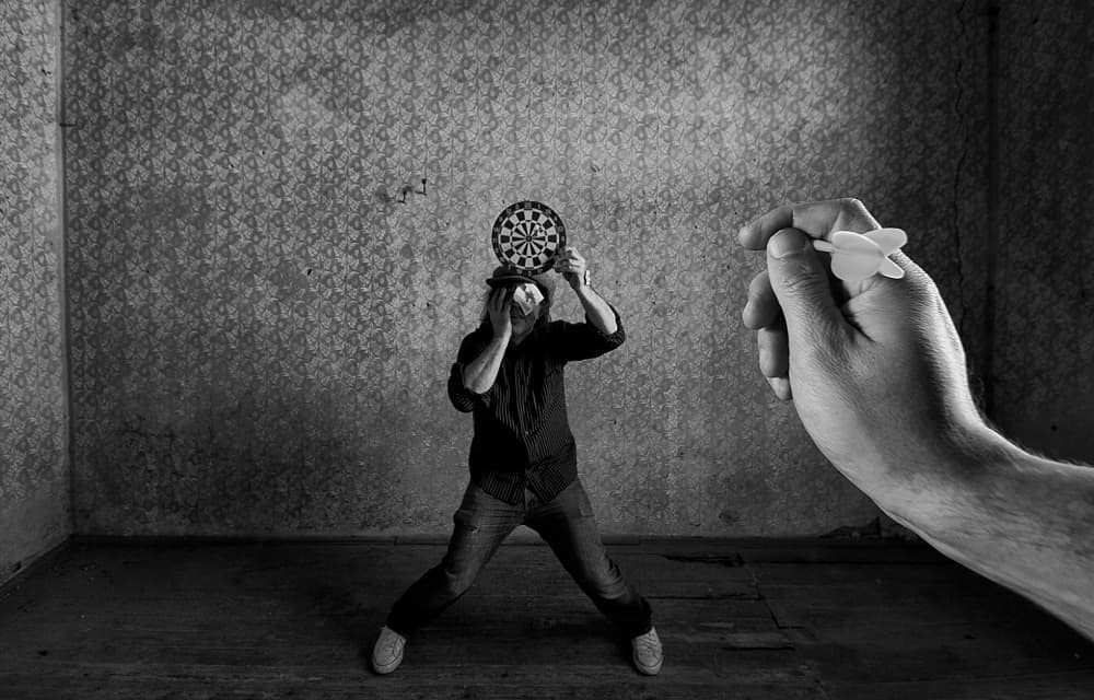 Human Dart Target by mario grobenski - psychodaddy — canvas wall art