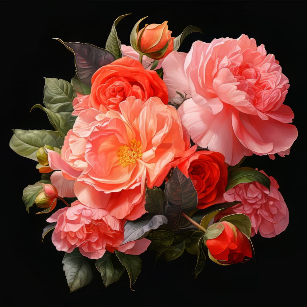 Peony On Black 11 by Bilge Paksoylu — canvas wall art
