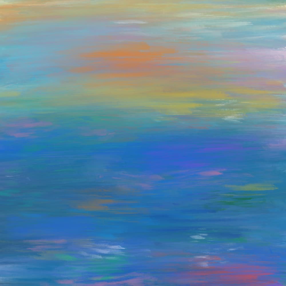 Colorful Water Reflections by Cesare Bellassai Art — canvas wall art