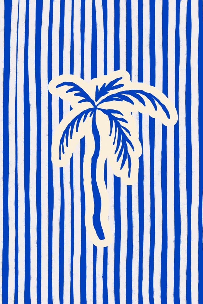 Tropical Palm Stripes by Treechild — canvas wall art