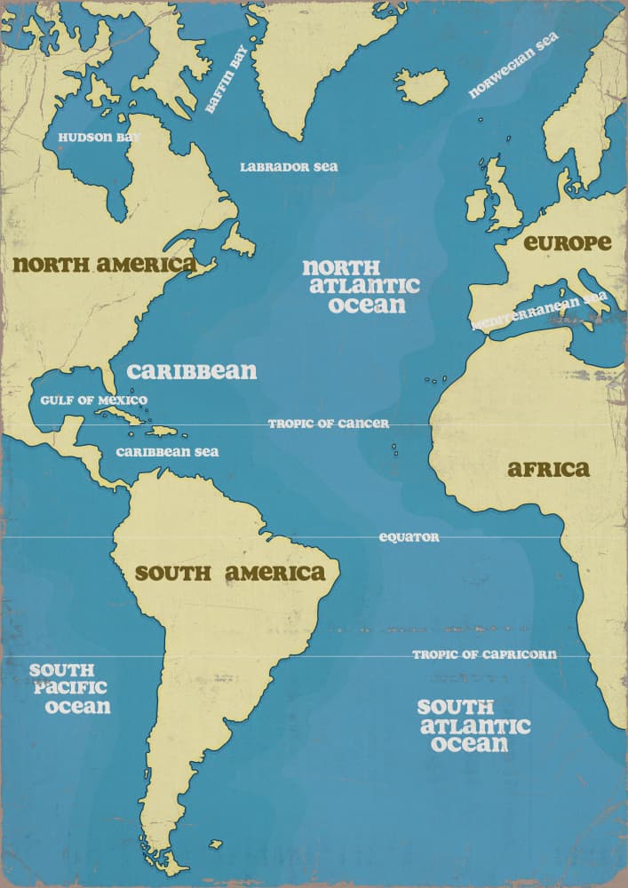 Vintage World Map by Nicholas — canvas wall art