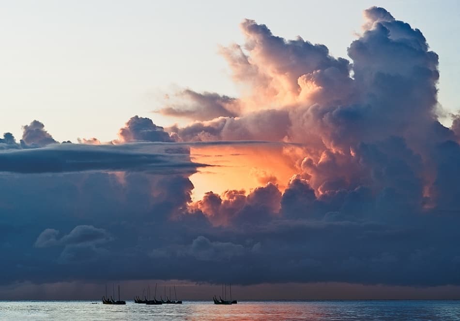 Vibrant Twilight Over Ocean by Karsten Wrobel — canvas wall art