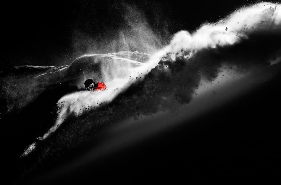 Dynamic Snow Skier by Tristan Shu — canvas wall art