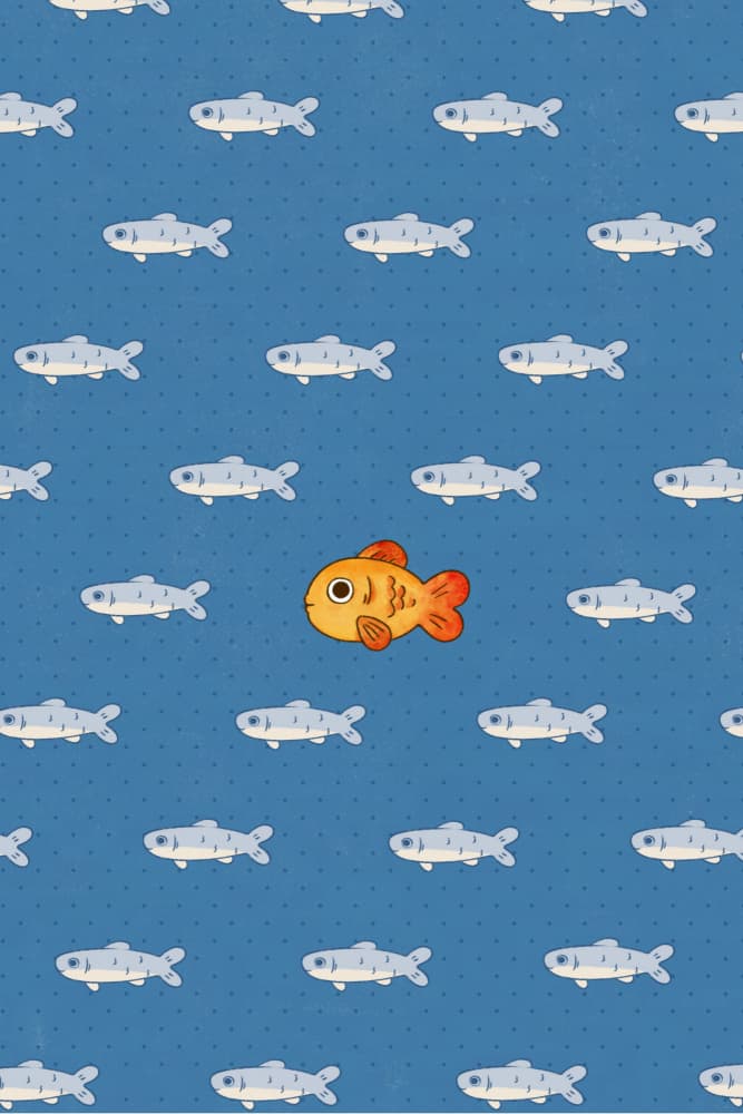 Golden Fish Stands Out by Xuan Thai — canvas wall art