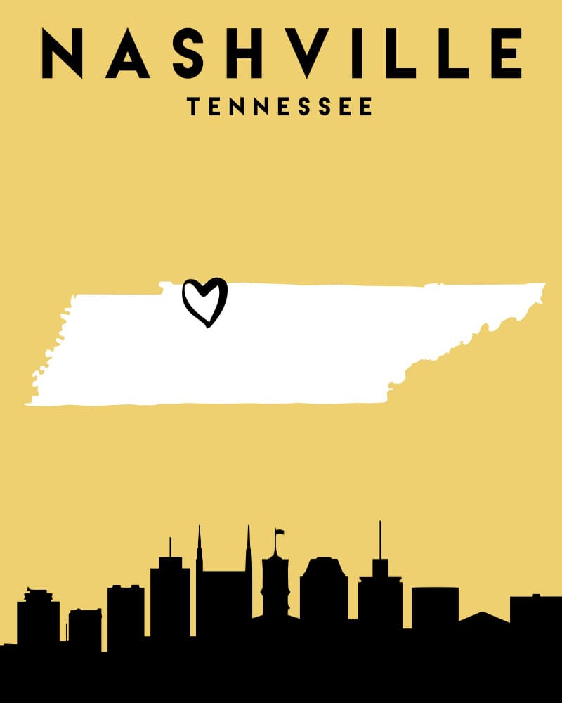 Nashville Tennessee Skyline by Emiliano Deificus — canvas wall art