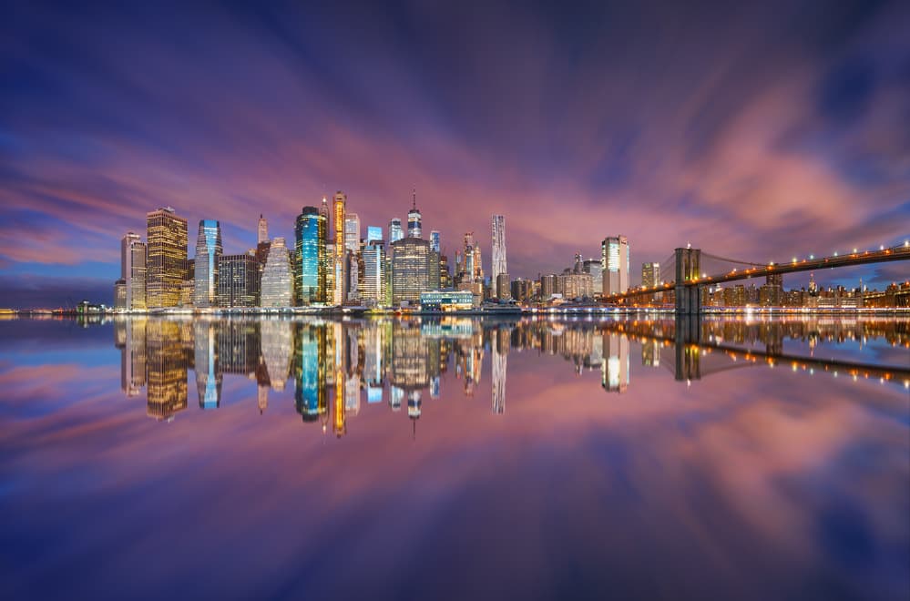 New York City Dusk by Carlos F. Turienzo — canvas wall art