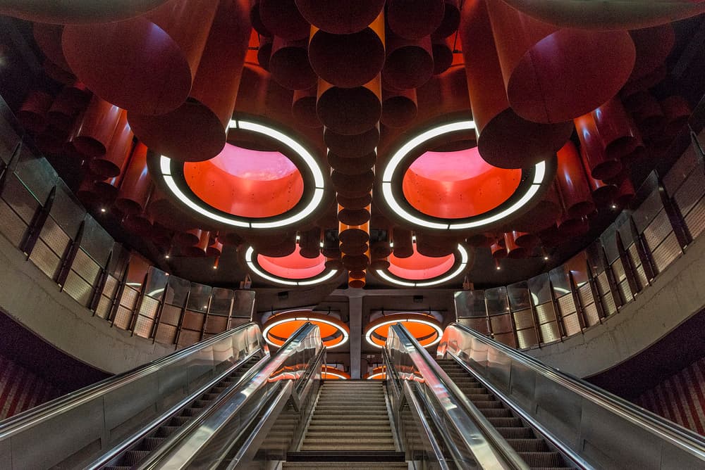 Striking Subway Interior by Jef Van den Houte — canvas wall art