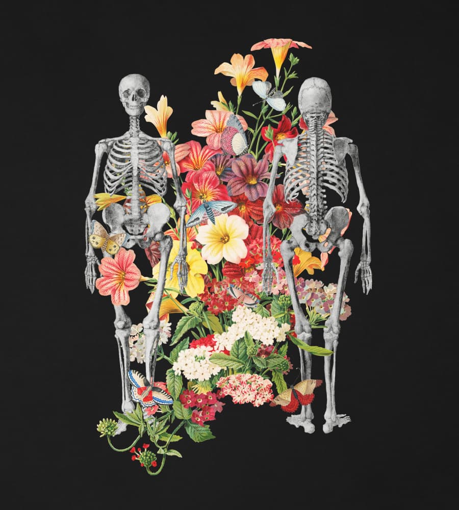 Eternal Bloom Skeletons by Marja van den Hurk — canvas wall art