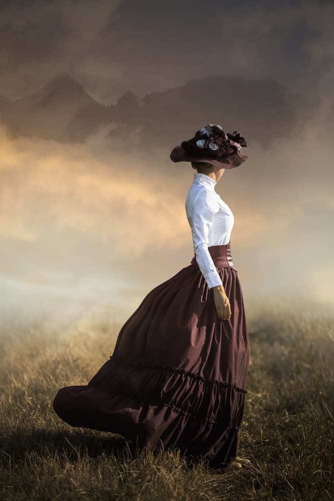 Elegant Woman Misty Landscape by Ildiko Neer — canvas wall art