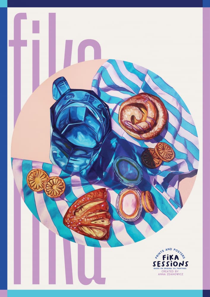 Sweet Fika Break by Anna Zdanowicz — canvas wall art