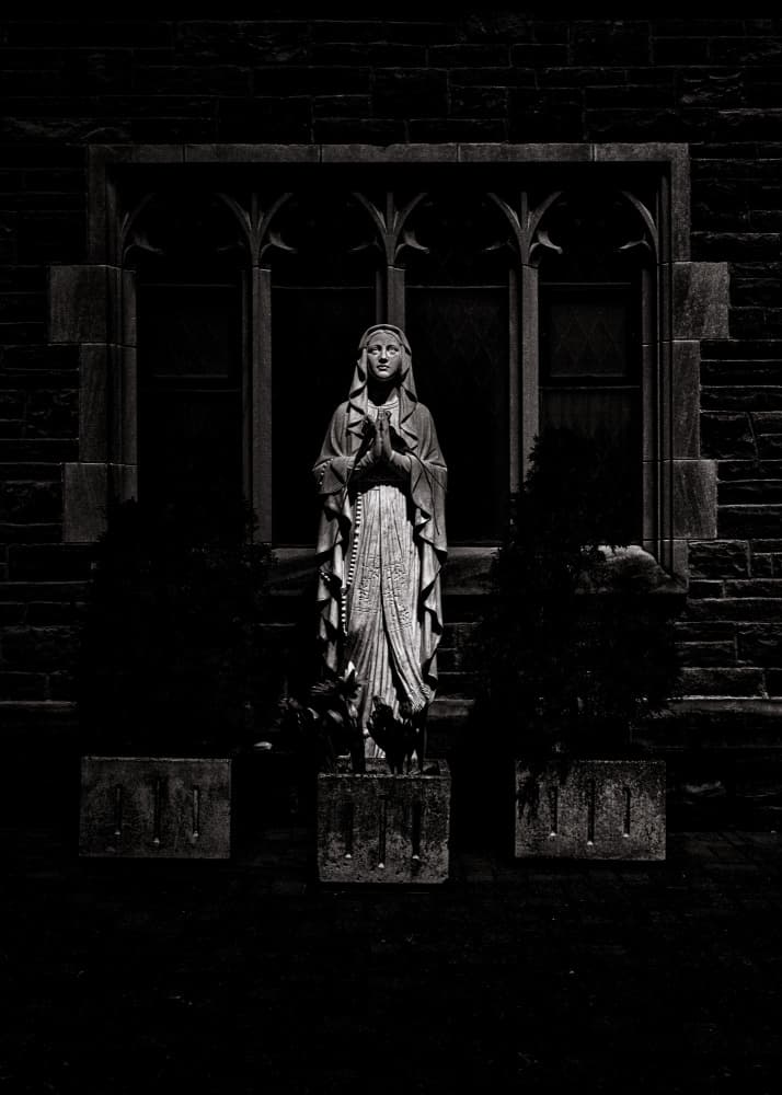 Praying Virgin Mary Statue by The Learning Curve Photography — canvas wall art