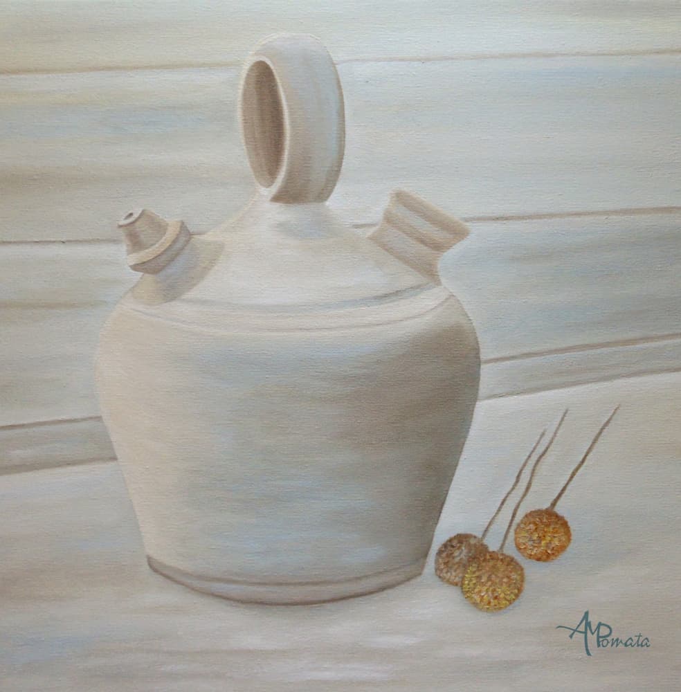 Rustic Pitcher and Pods by Angeles M. Pomata — canvas wall art