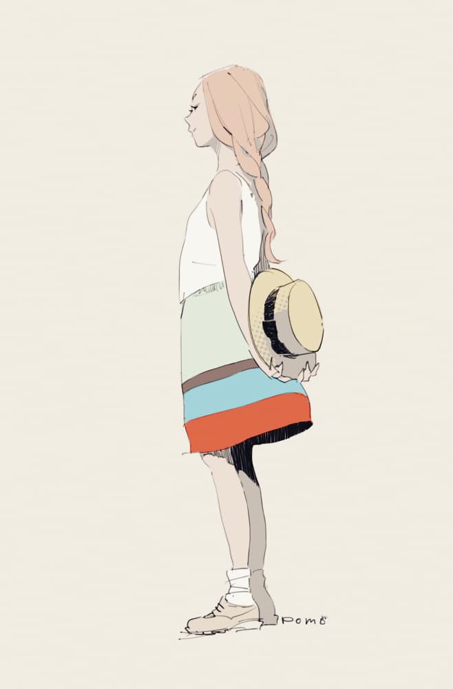 Summer Girl Profile by pomodorosa — canvas wall art