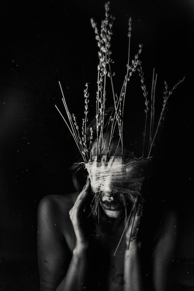 Conceptual Floral Portrait by Bogdan Bouşcă — canvas wall art