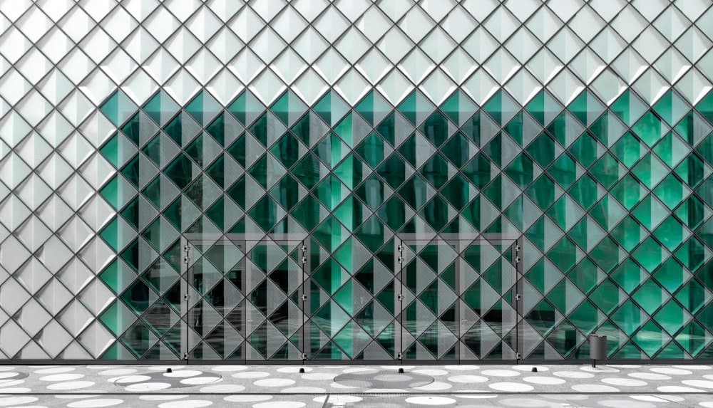 Geometric Glass Facade by Markus Auerbach — canvas wall art