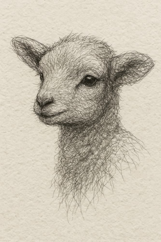 Gentle Lamb Drawing by Natalie Bruns — canvas wall art