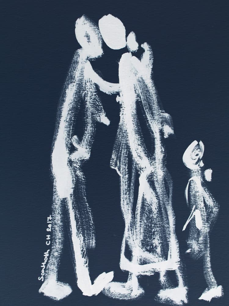 Loving Family Figures by Santhosh ch — canvas wall art