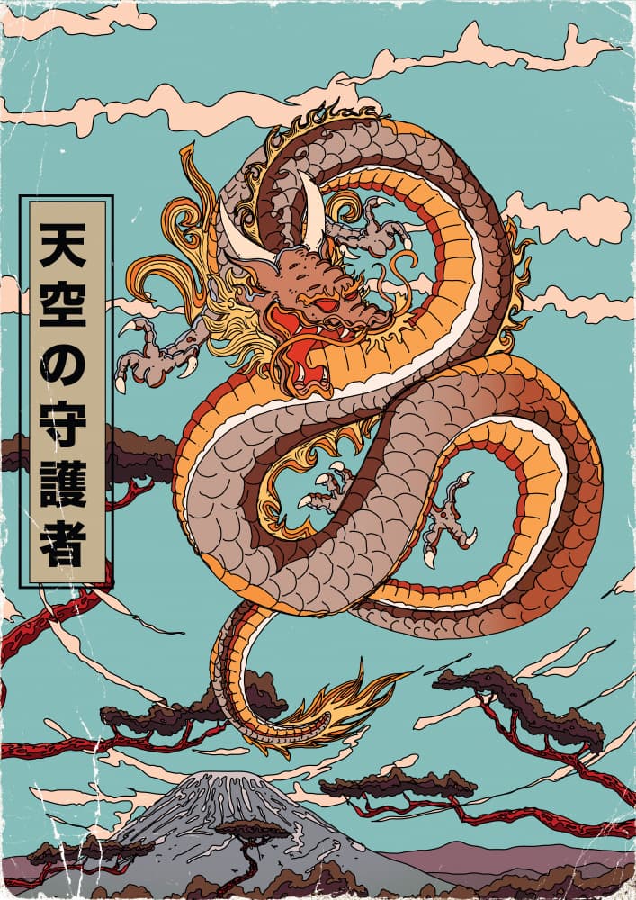 Guardian Dragon Mount Fuji by Nicholas — canvas wall art