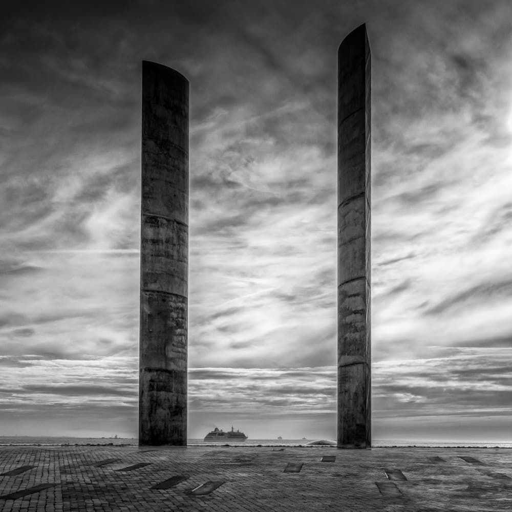 Dramatic Pillars Ocean View by Luis Borges Alves — canvas wall art