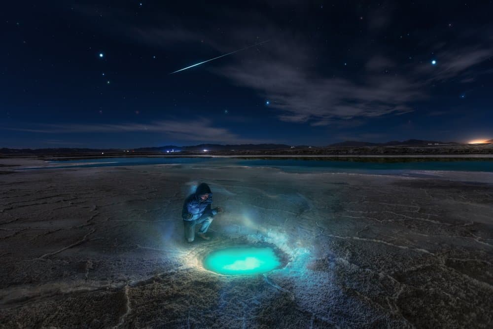 Night Sky Glowing Pool by Selions(陈磊) — canvas wall art