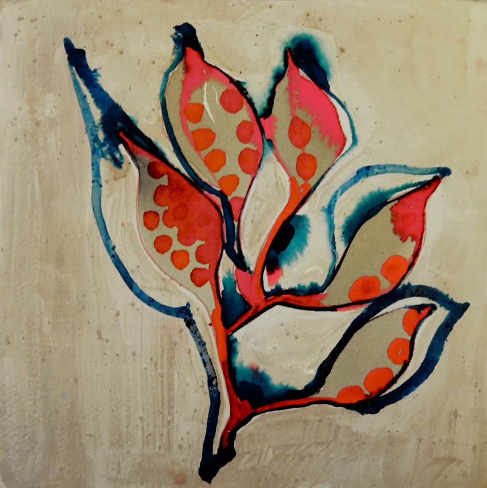 Vibrant Coral Botanical by Doris Schmitz — canvas wall art