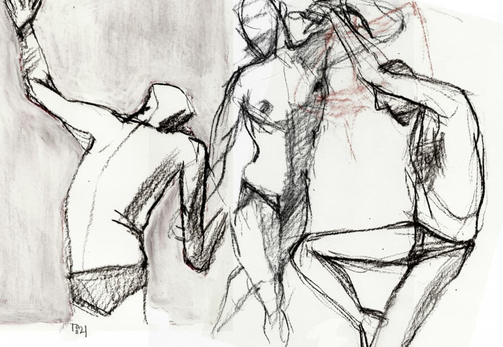 Dynamic Male Figures by Tore Bahnson — canvas wall art