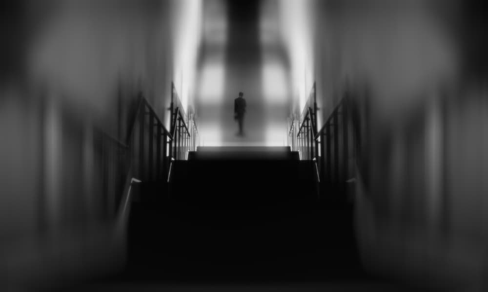 Mysterious Figure Descending by Teruhiko Tsuchida — canvas wall art