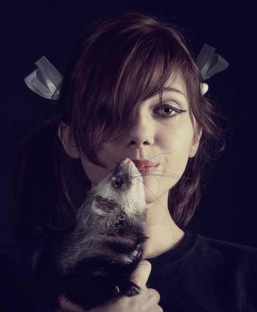 Ferret's Playful Kiss by Dmitry Frizel — canvas wall art