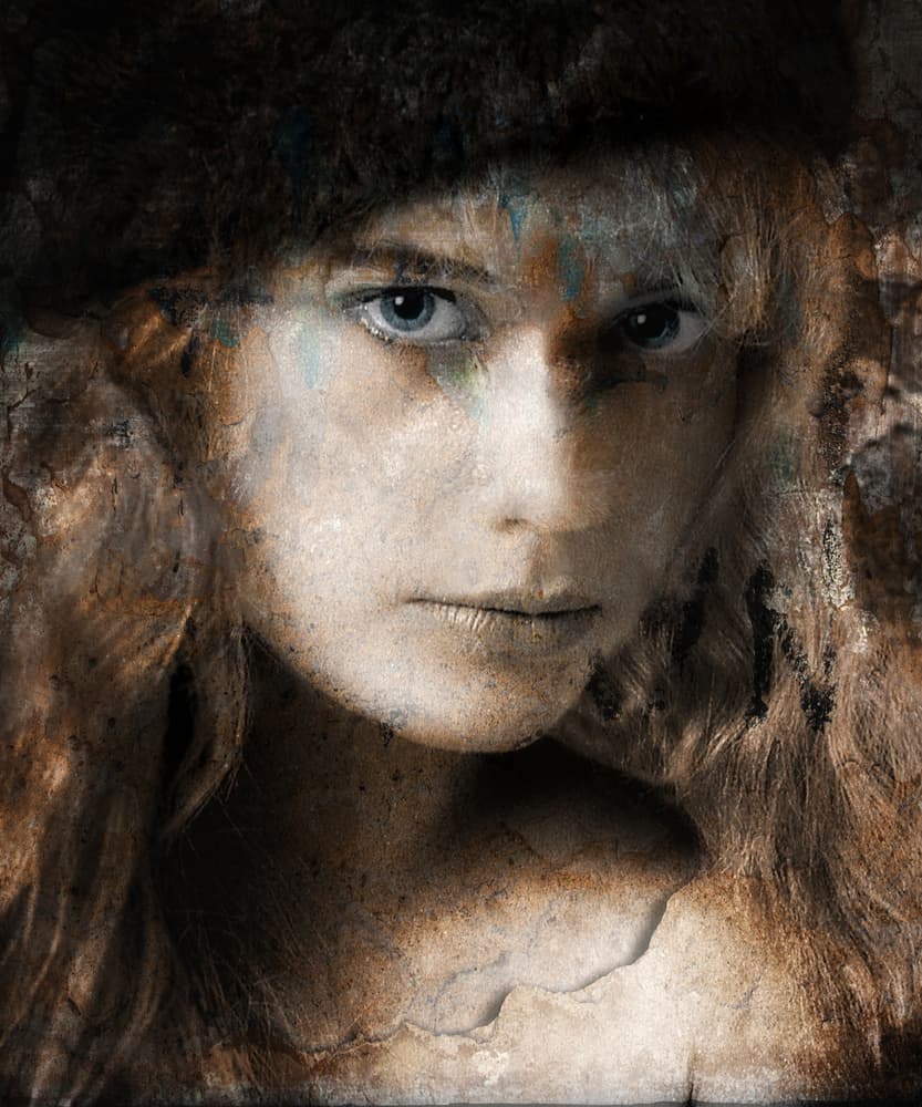 Mysterious Textured Portrait by Jan Donckers — canvas wall art