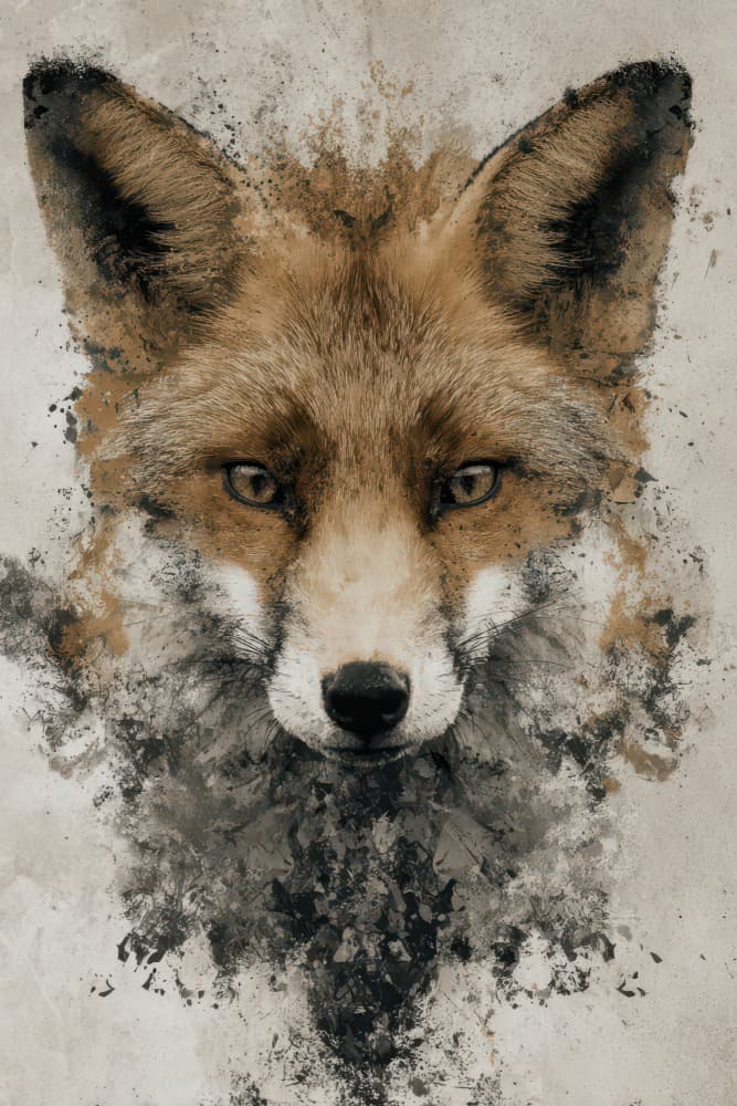 Intense Fox Portrait by Rafal Kulik — canvas wall art