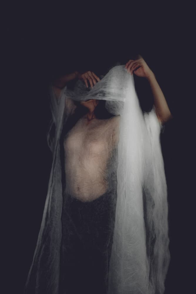 Mysterious Veiled Figure by Kurosaki Sangan — canvas wall art