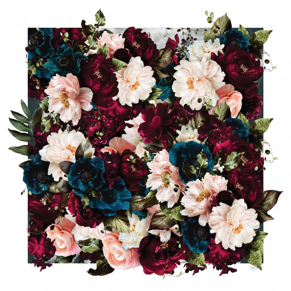 Deep Floral Romance by Sue Skellern — canvas wall art