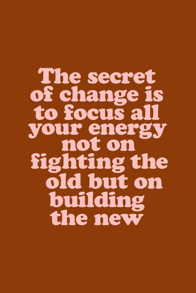 The Secret of Change Is To Focus All Your Energy Not On Fighting the Old but On Building the New by Brett Wilson — canvas wall art