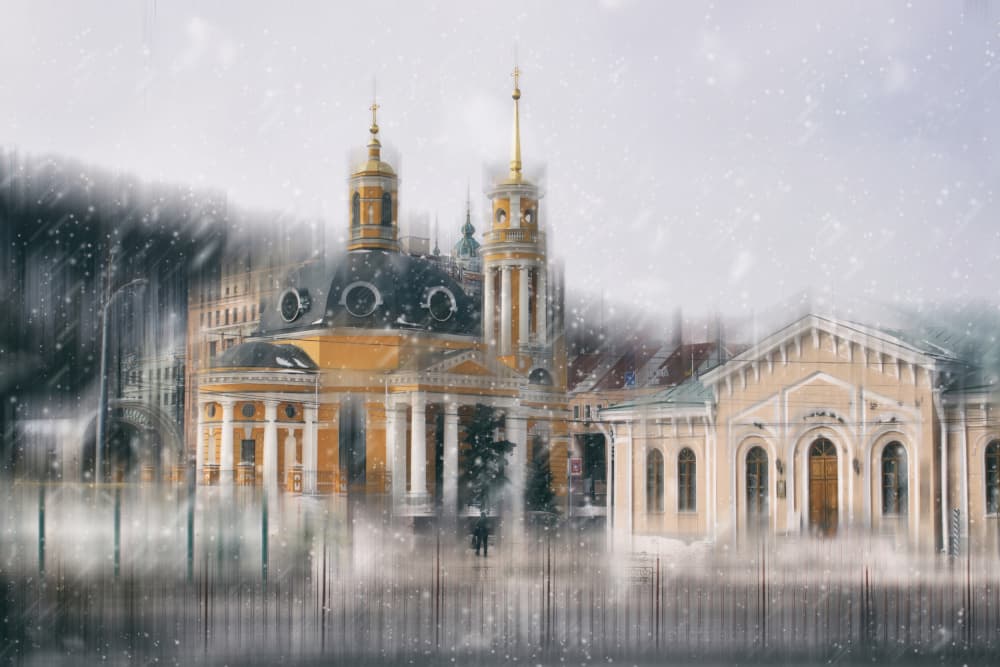 Snowy Golden Cathedral by Alexander Kiyashko — canvas wall art