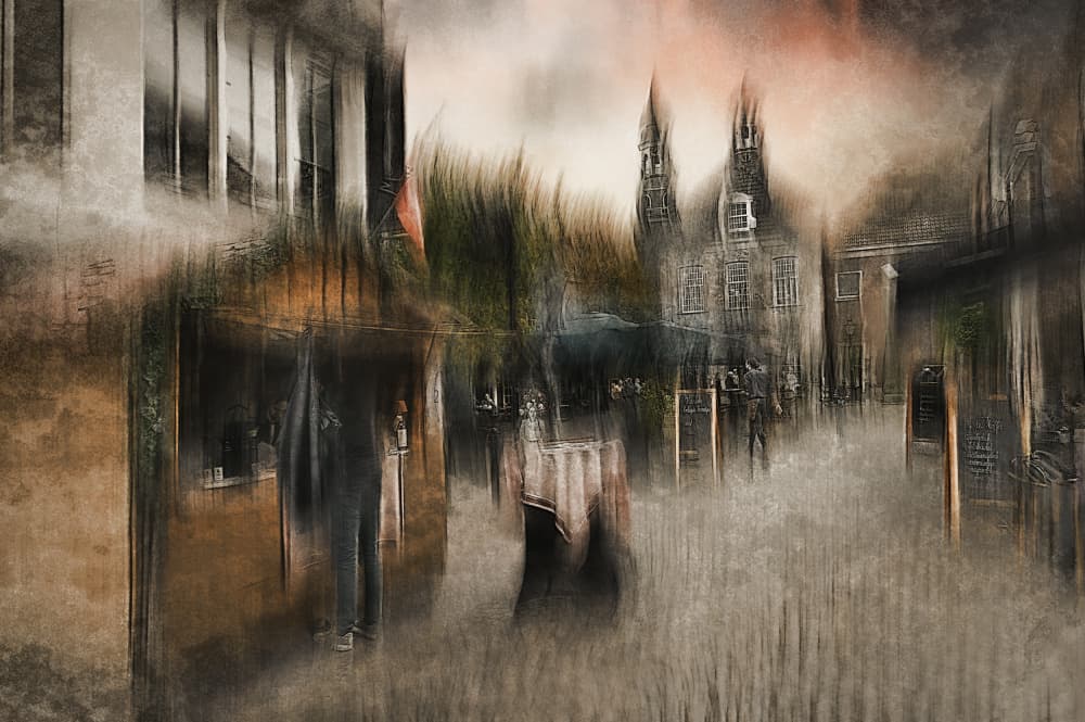 Blurred City Street by Jan van der Linden — canvas wall art