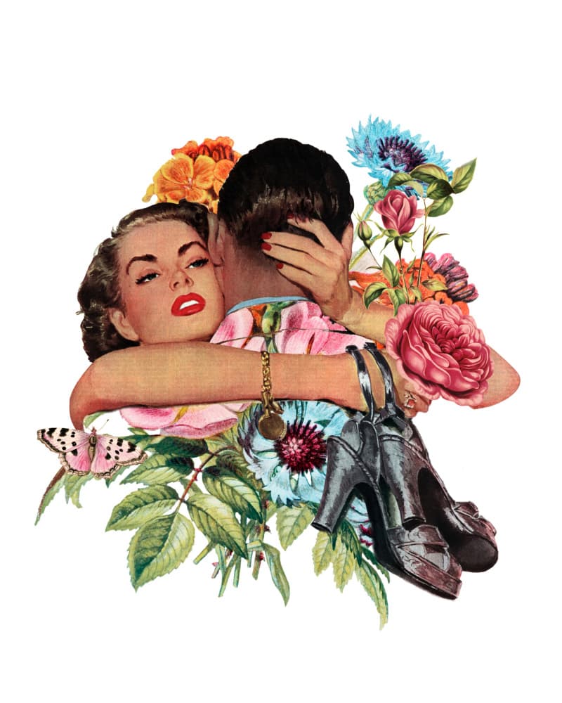 Passionate Floral Embrace by Marja van den Hurk — canvas wall art