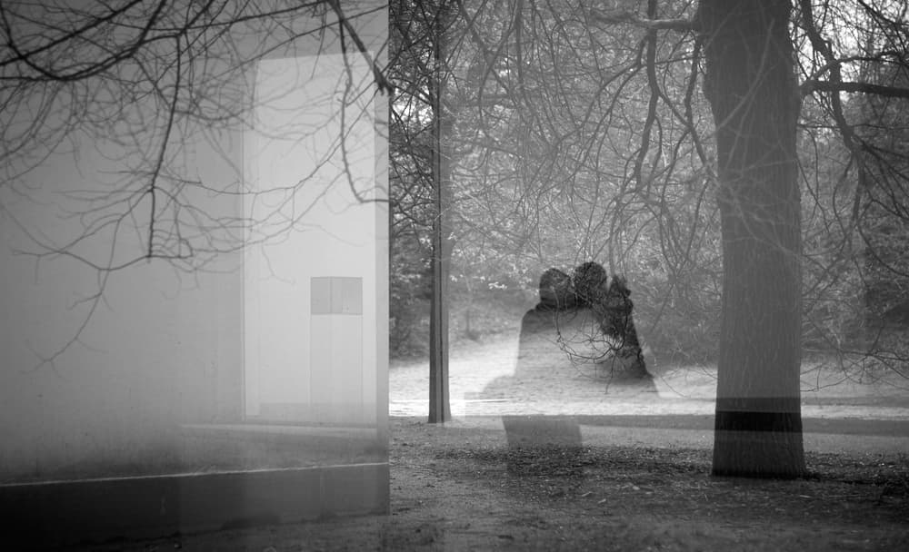 Dreamy Park Embrace by Jorge Pena — canvas wall art