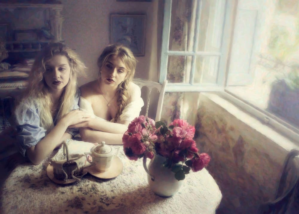 Pensive Tea Time by kenp — canvas wall art