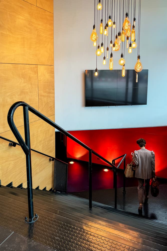Contemporary Stairwell Glow by Lus Joosten — canvas wall art