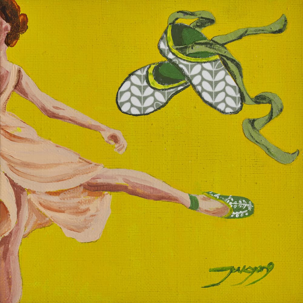 Dancing Ballerina Yellow by Jukyong Park — canvas wall art
