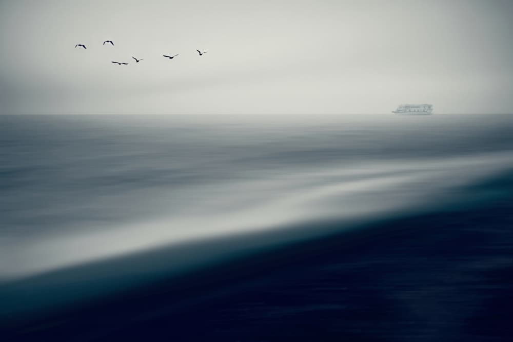 Lonely boat by MingLun Tsai (蔡明倫) — canvas wall art