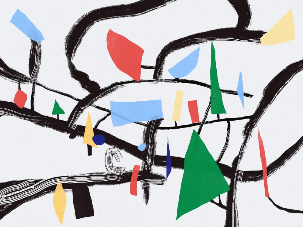 Colorful Abstract Branches by Little Dean — canvas wall art