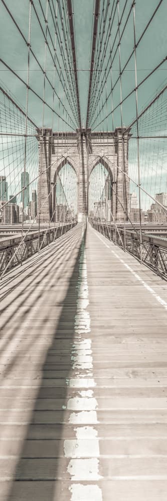 Historic Brooklyn Bridge Path by Melanie Viola — canvas wall art