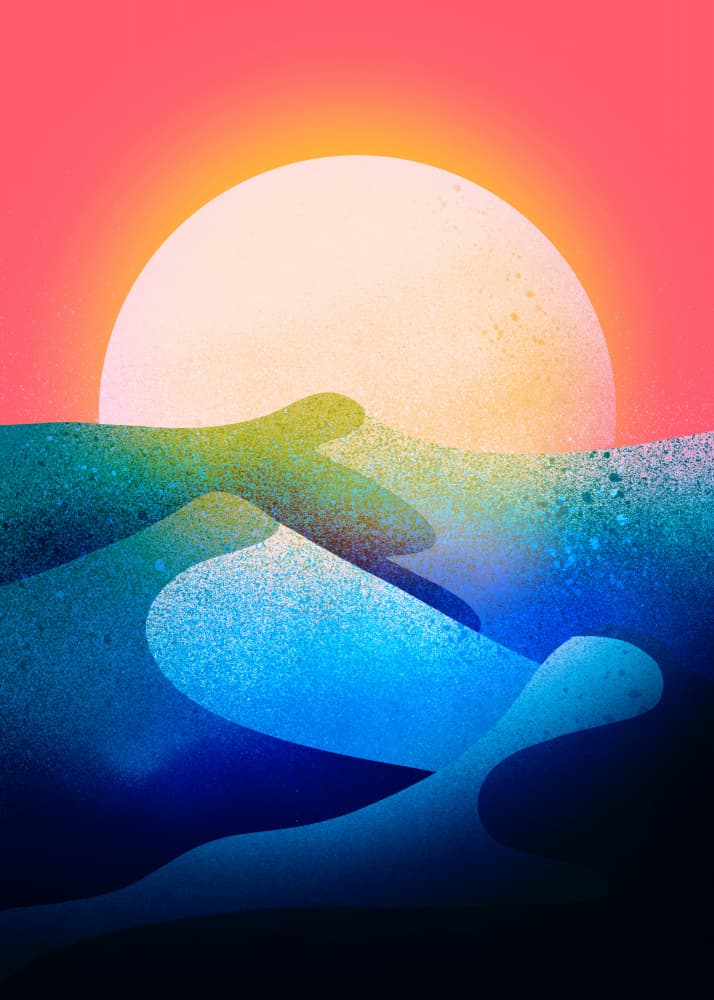 Vibrant Sun Waves by Stephen Wade — canvas wall art